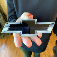 Load image into Gallery viewer, Chevy Bow Tie GM Black BowTie Metal Magnet Emblem Art Size: 6" x 2" Tool Box Great Gift Item