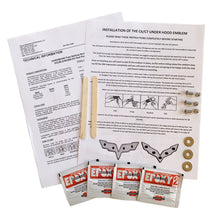 Load image into Gallery viewer, C7 Corvette Stingray Black Crossed flag Metal Under hood Emblem Fits: 2014 thru 2019