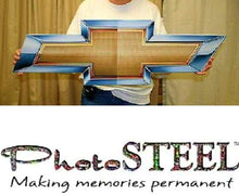 Load image into Gallery viewer, Chevy Bow Tie Full Size Wall Emblem Art 34" by 11" GM Gold Bowtie