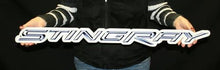 Load image into Gallery viewer, C7 Corvette Stingray Wall Emblem Script Large Metal Art 32" by 2.8" 14 thru 19