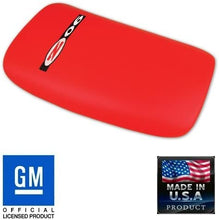 Load image into Gallery viewer, C5 Corvette Center Console Pad Lid Torch Red Leather w/ ZO6 Embroidered Emblem