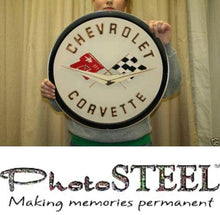 Load image into Gallery viewer, C1 Corvette Wall Emblem Large Metal Art 58 thru 62 Full 19" x 19" In Size