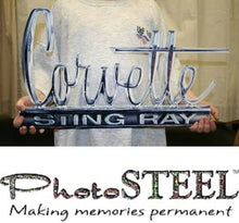 Load image into Gallery viewer, C2 Corvette Wall Emblem Large Metal Art 66-67 Full 24" x 13.5" In Size