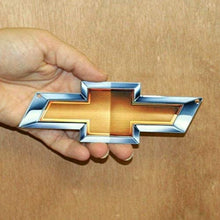 Load image into Gallery viewer, Chevy Bow Tie GM Gold BowTie Metal Magnet Emblem Art Size: 6" x 2" Tool Box Great Gift Item