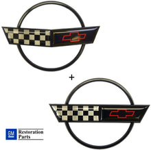 Load image into Gallery viewer, C4 Corvette Nose + Gas Fuel Lid Emblem Cross Flag GM Restoration Parts 91-96