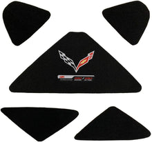 Load image into Gallery viewer, C7 Corvette Trunk Lid Liner Cross Flag + ZO6 Embroidered Emblems 5pc Kit 14 - 19