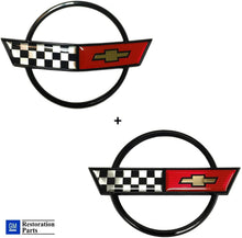 Load image into Gallery viewer, C4 Corvette Nose + Gas Fuel Lid Emblem Cross Flag GM Restoration Parts 84-90