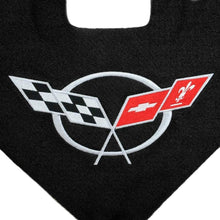 Load image into Gallery viewer, C5 Corvette Trunk Lid Liner w/ Cross Flag Embroidered Silver Emblem 3PC 98 - 04