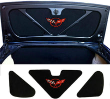 Load image into Gallery viewer, C5 Corvette Trunk Lid Liner w/ Cross Flag Embroidered Red Emblem 3 Piece 98 - 04