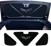 Load image into Gallery viewer, C6 Corvette Trunk Lid Liner 100th Anniversary Cross Flag Emblem 3Pc Kit 05-13