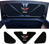 C5 Corvette Trunk Lid Liner Cross Flag + ZO6 Embroidered Emblem 3Pc Kit 98-04