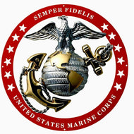 USMC Officer Round Large Wall Emblem RED Circle 19