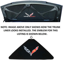 Load image into Gallery viewer, C7 Corvette Trunk Lid Liner w/ Silver Cross Flag Embroidered Emblem 14 thru 19