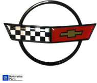 C4 Corvette Front Nose Hood Emblem Cross Flag GM Restoration Part Fits: 84 - 90