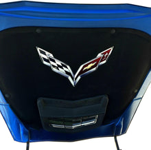Load image into Gallery viewer, C7 Corvette Stingray Crossed flag Metal Under hood Emblem Fits: 2014 thru 2019
