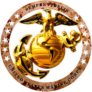 USMC Enlisted Round Large Wall Emblem Desert Camo 19