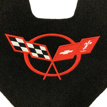 Load image into Gallery viewer, C5 Corvette Trunk Lid Liner w/ Cross Flag Embroidered Red Emblem 3 Piece 98 - 04