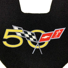 Load image into Gallery viewer, C5 Corvette 50th Trunk Lid Liner with 50th Cross Flag Embroidered Emblem 3 Piece