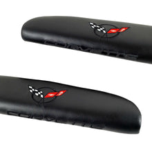 Load image into Gallery viewer, C5 Corvette Black Door Armrest Pad with Embroidered Black Cross Flag 97 - 04