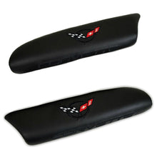 Load image into Gallery viewer, C5 Corvette Black Door Armrest Pad with Embroidered Black Cross Flag 97 - 04
