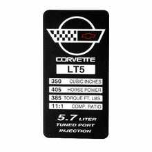Load image into Gallery viewer, C4 Corvette Spec Data Plate Embossed in Scratch-Resistant Aluminum 84 thru 96