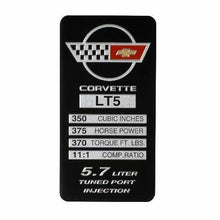 Load image into Gallery viewer, C4 Corvette Spec Data Plate Embossed in Scratch-Resistant Aluminum 84 thru 96