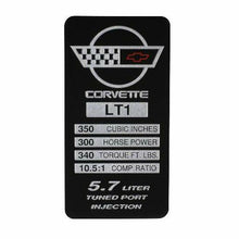 Load image into Gallery viewer, C4 Corvette Spec Data Plate Embossed in Scratch-Resistant Aluminum 84 thru 96