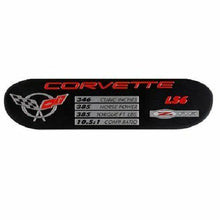 Load image into Gallery viewer, C5 C6 Corvette Spec Data Plate Embossed in Scratch-Resistant Aluminum 97 thru 13