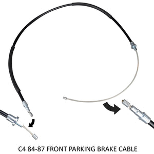 C4 Corvette Complete 3 Piece Parking Brake Stainless Steel Cable Kit Fits: 84 thru 87