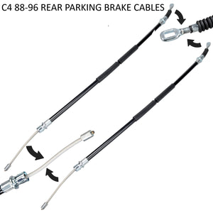 C4 Corvette Complete 3 Piece Parking Brake Stainless Steel Cable Kit Fits: 88 thru 96