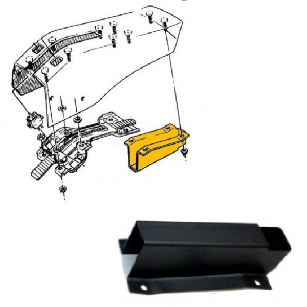 1969-1976 Corvette Console - Emergency Parking Brake Console For Non-Power Window Models Unpainted