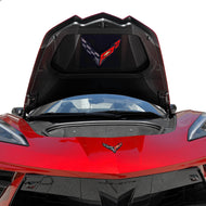 C8 Corvette Trunk BLACK Crossed flag Metal Under Lid Frunk Emblem Fits: 2020 + Later