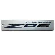 C8 Corvette ZO6 Silver Steel Magnet Emblem Dusted Chrome Powder Finish 7.5