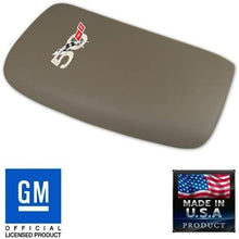 Load image into Gallery viewer, C5 Corvette Center Console Pad Lid Dark Parchment Leather w/ 50th Cross Flag
