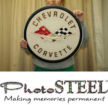 Load image into Gallery viewer, C1 Corvette Wall Emblem Large Metal Art 58 thru 62 Full 19&quot; x 19&quot; In Size
