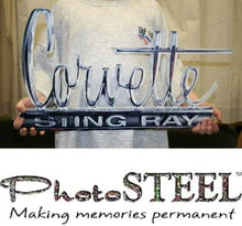 Load image into Gallery viewer, C2 Corvette Wall Emblem Large Metal Art 66-67 Full 24&quot; x 13.5&quot; In Size
