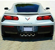 C7 Corvette Rear License Plate Frame Carbon Flash w/ Blade Silver Tips 14 - 19