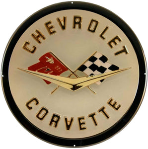 C1 Corvette Wall Emblem Large Metal Art 58 thru 62 Full 19" x 19" In Size