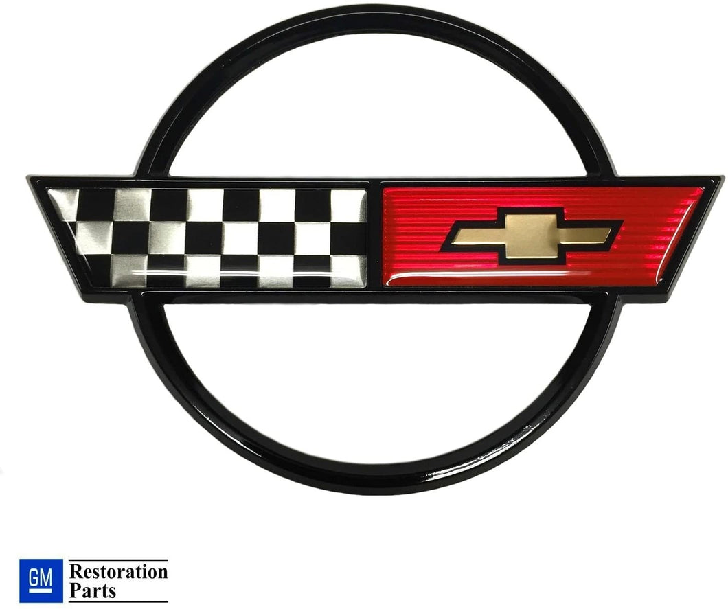 C4 Corvette Gas Fuel Lid Emblem Cross Flag Official GM Restoration Part 84-90