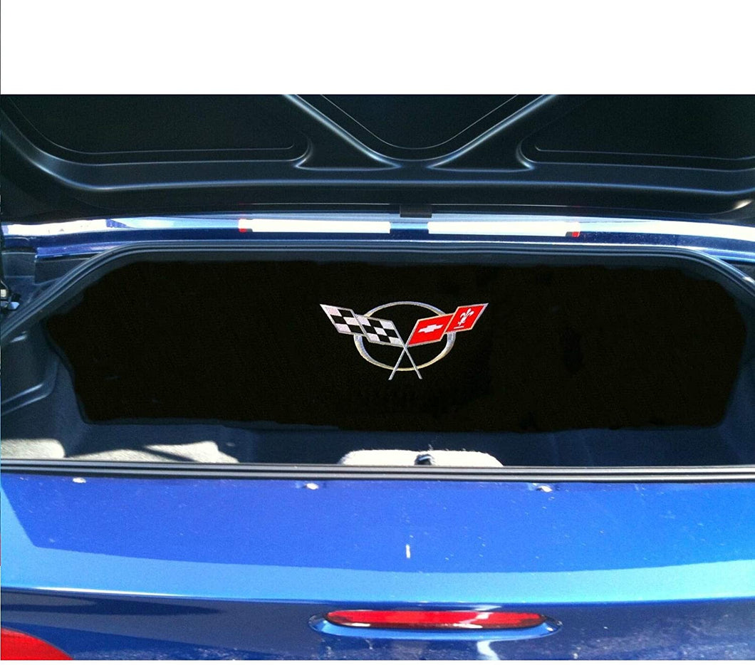 C5 Corvette Trunk Compartment Divider Partition w/ C5 Silver Cross Flag Emblem