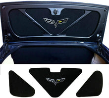 Load image into Gallery viewer, C6 Corvette Trunk Lid Liner 100th Anniversary Cross Flag Emblem 3Pc Kit 05-13
