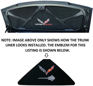C7 Corvette Trunk Lid Liner w/ Crossed Flag + Stingray Embroidered Emblems 14-19