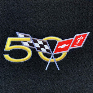 C5 Corvette 50th Trunk Compartment Divider Partition w/ 50th Cross Flag Emblem