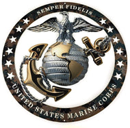 USMC Officer Round Large Wall Emblem Camouflage 19