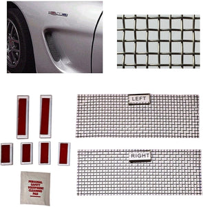 C5 Corvette Cove Side Screen Insert Kit Stainless Steel Woven Mesh 97 thru 04