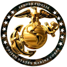 Load image into Gallery viewer, USMC Enlisted Round Emblem Magnet 4&quot;x4&quot; Marine Corps Semper FI
