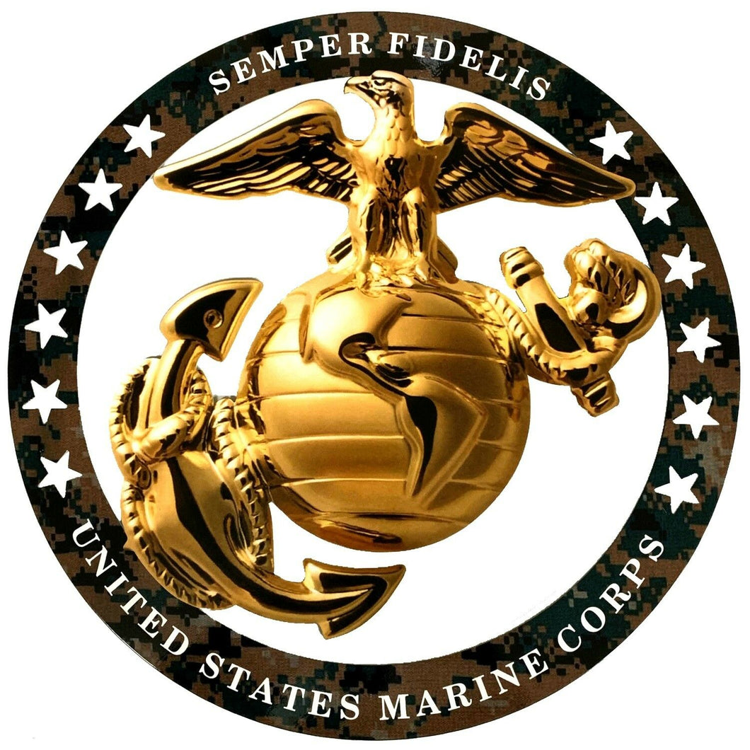 USMC Enlisted Round Emblem Magnet 4