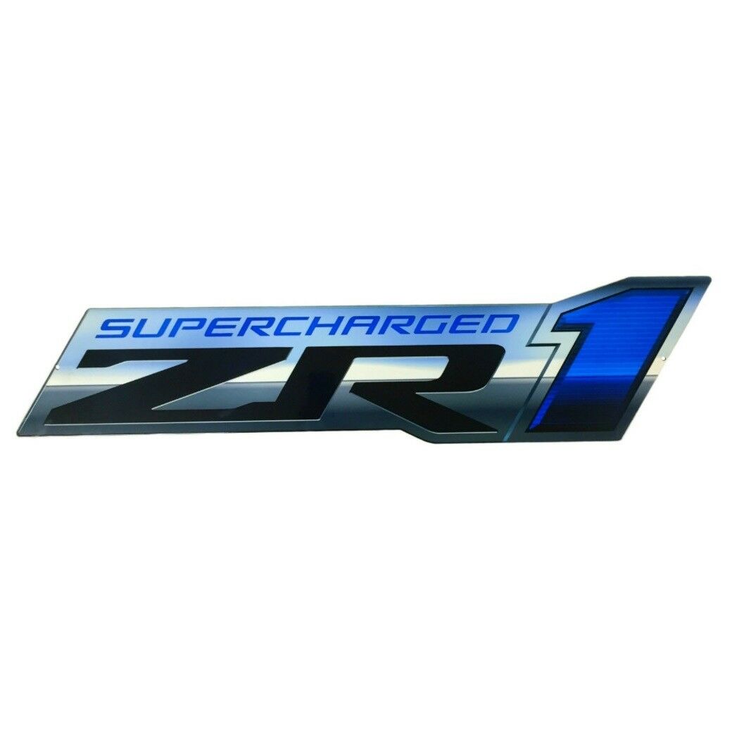 C6 Corvette ZR1 Supercharged Wall Emblem Large Metal Art 09-13 Full 34