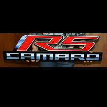 Load image into Gallery viewer, Camaro RS Full Size Wall Emblem Art w/ Script 34&quot; by 9&quot; 5th Gen 2010 thru 2015
