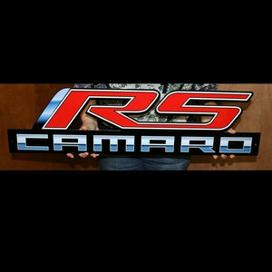 Camaro RS Full Size Wall Emblem Art w/ Script 34" by 9" 5th Gen 2010 thru 2015